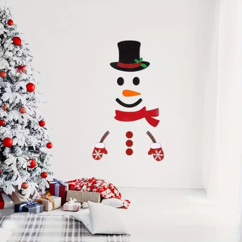 Christmas Snowman Wall & Window Stickers – 2026 New Year Decals Holiday Wall Decals Babs