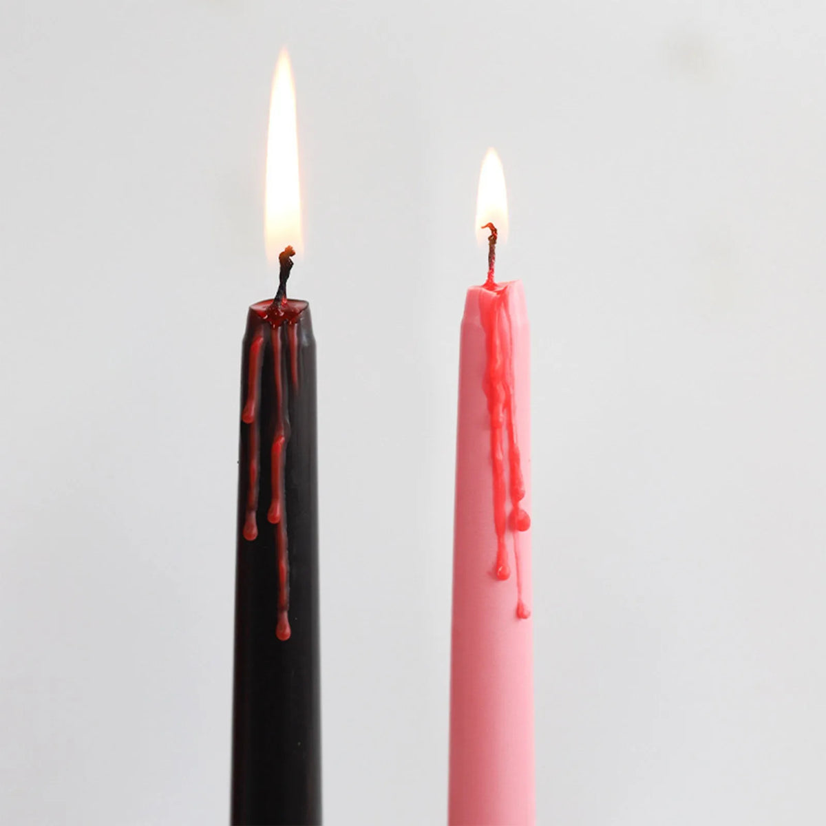 4-Pack Gothic Dripping Taper Candles – Halloween Party Décor Gothic Taper Candles Babs