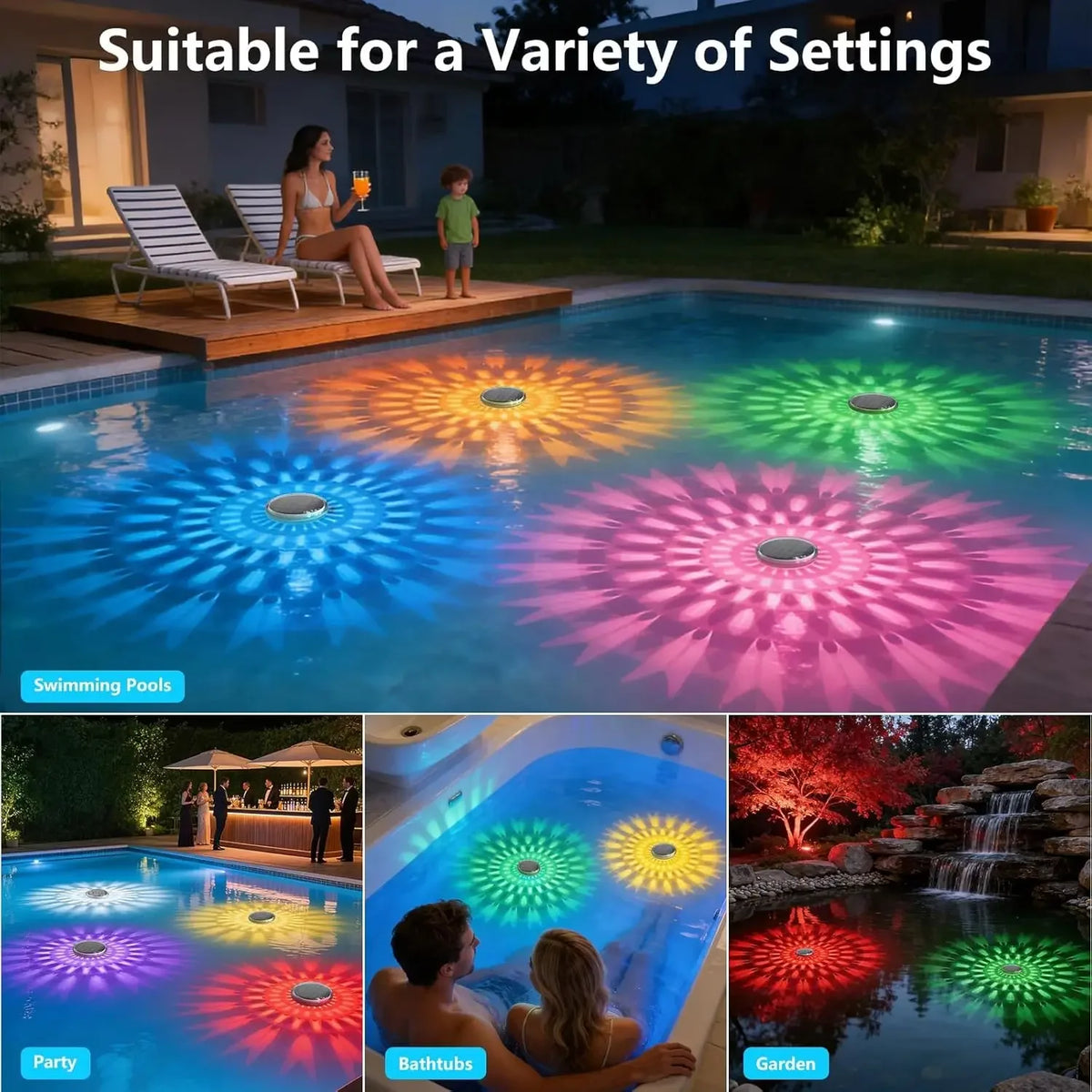 Solar RGB Floating Pool Light – Color Changing Waterproof LED Floating Pool Light Babs