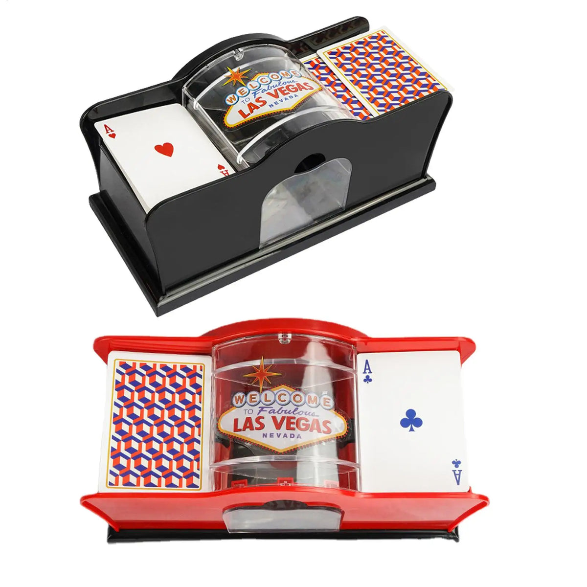 Manual 2-Deck Card Shuffler with Hand Crank – Poker & Blackjack Card Shuffler Babs