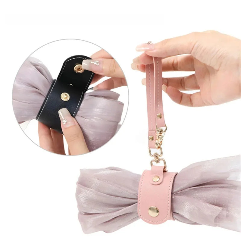 PU Leather Scarf Buckle Clip – Bag Hanger for Scarves & Hats Scarf Buckle Clip Babs