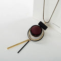Beaded Circle Sweater Chain Pendant Long Necklace | Unisex Pendant Necklace Babs wine