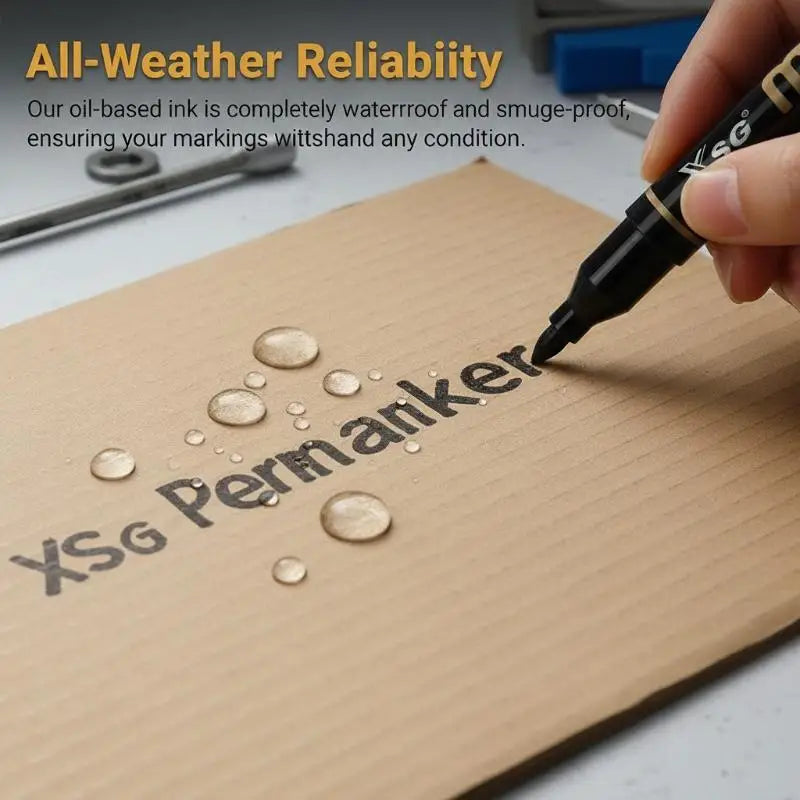 HUXUAN Permanent Markers – Waterproof Oil-Based Multi-Surface Ink Permanent Marker Babs