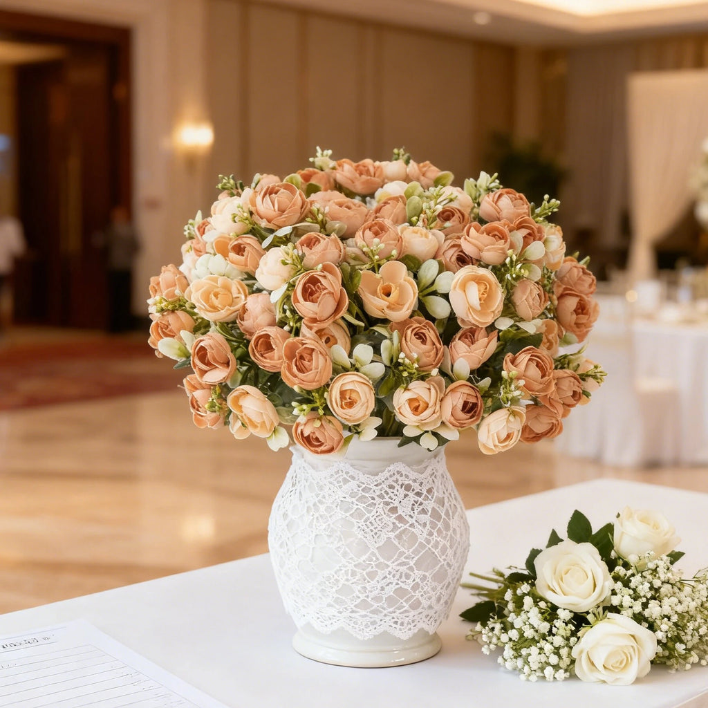 Artificial Silk Rose Bouquet for Wedding & Home Decor Artificial Silk Flowers Babs