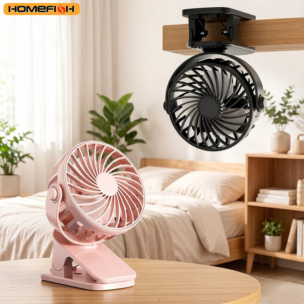 HOMEFISH USB Rechargeable Mini Travel Fan – Foldable Portable Portable Mini Fan Babs