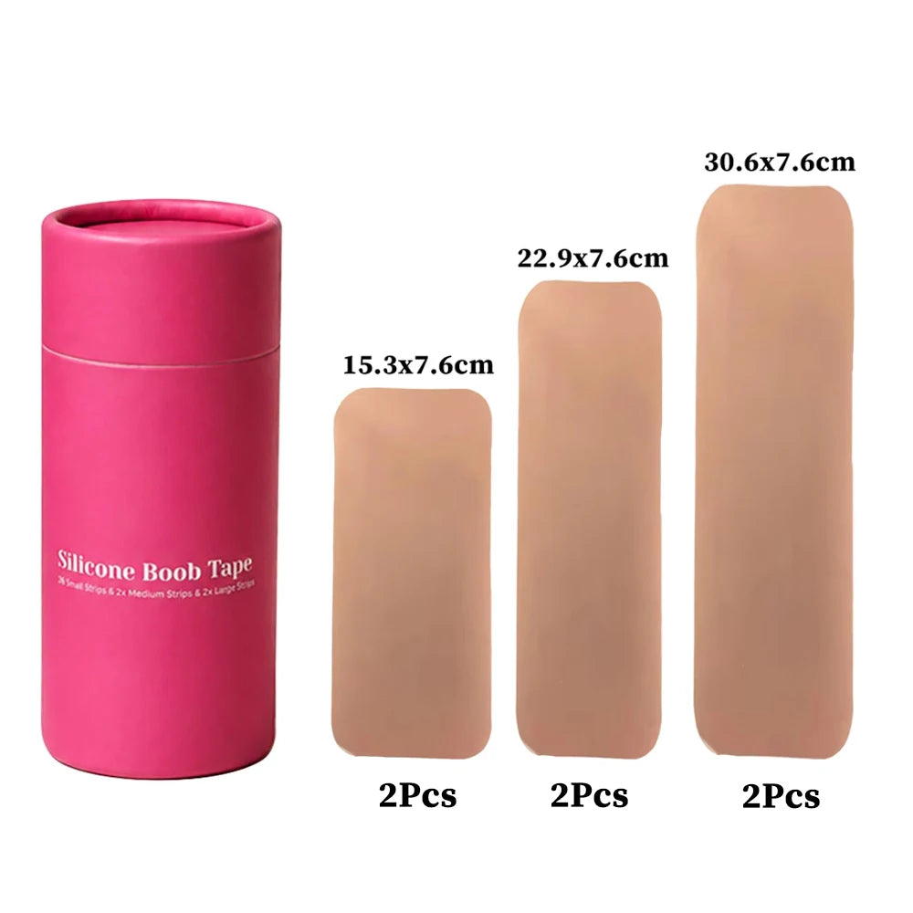 Silicone Breast Lift Tape 6Pcs Precut + Nipple Covers Kit Breast Lift Tape Kit Babs Dark Coffee One Size