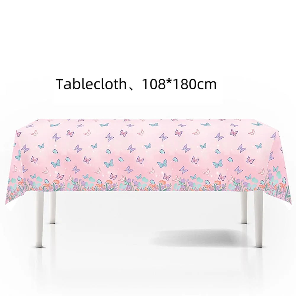 Butterfly Party Supplies Set – Plates, Cups & Foil Balloons