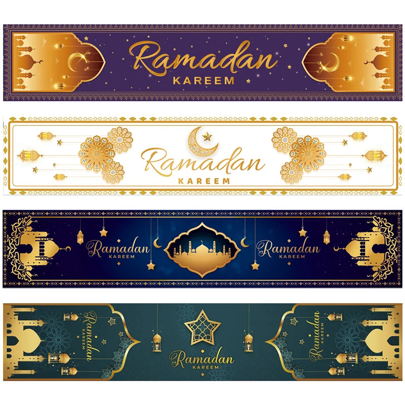 Ramadan Eid Mubarak Table Runner – Festive Polyester Tablecloth Festive Table Runner Babs