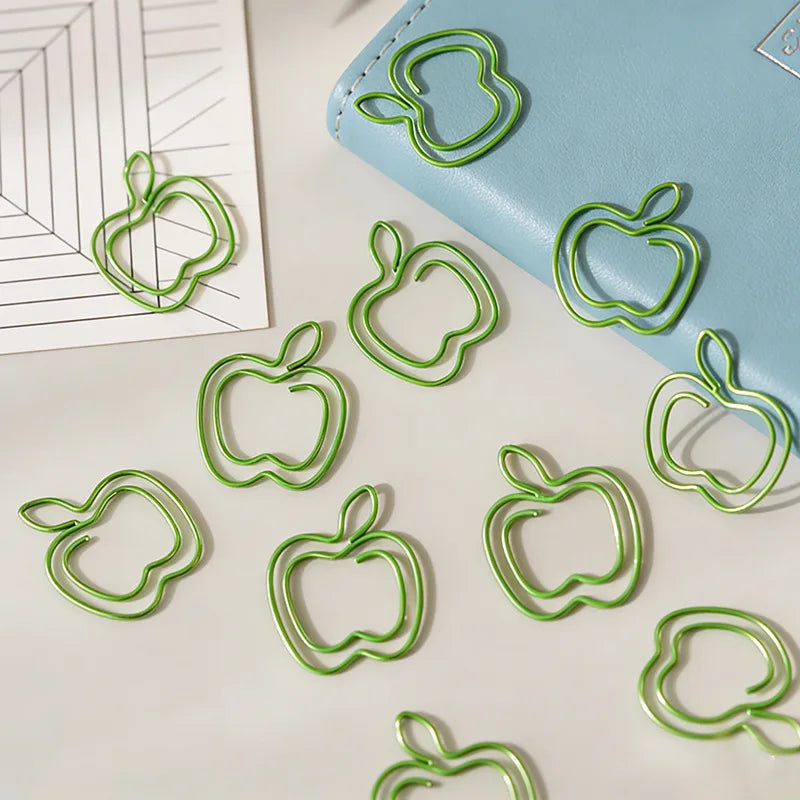 20pcs Apple Shaped Paper Clips – Cute Colored Binder Clips Shaped Paper Clips Babs