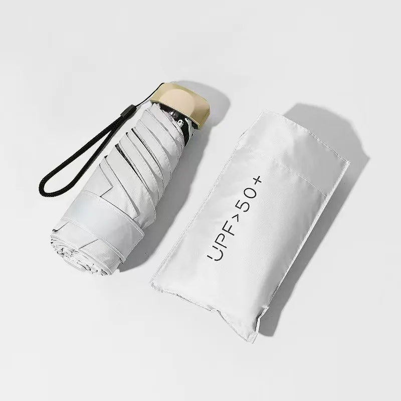 Ultralight Mini Folding Pocket Umbrella with UV Protection Folding Pocket Umbrella Babs Iron 6K white
