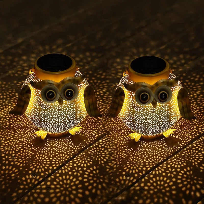 Solar Owl Garden Stake Light – Iron Hollow Projection Lamp Solar Garden Stake Light Babs