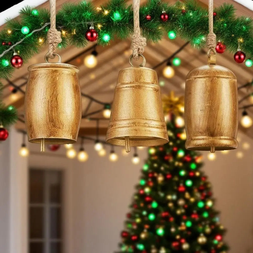 Handmade Metal Hanging Bell Wind Chimes – Retro Gold Decor Decorative Wind Chime Babs