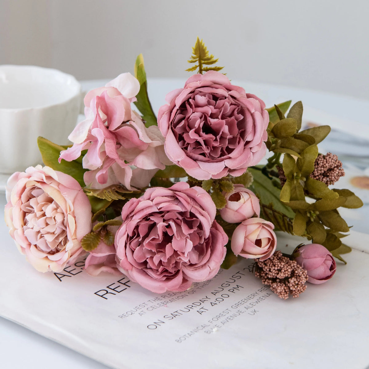 Silk Peony Hydrangea Artificial Flowers – Wedding & Home Décor Artificial Silk Flowers Babs color 6 1 pc