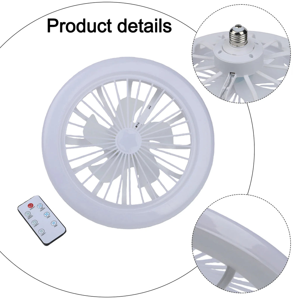 LEENKEA E27 2-in-1 LED Fan Bulb with Remote Control LED Fan Bulb Babs