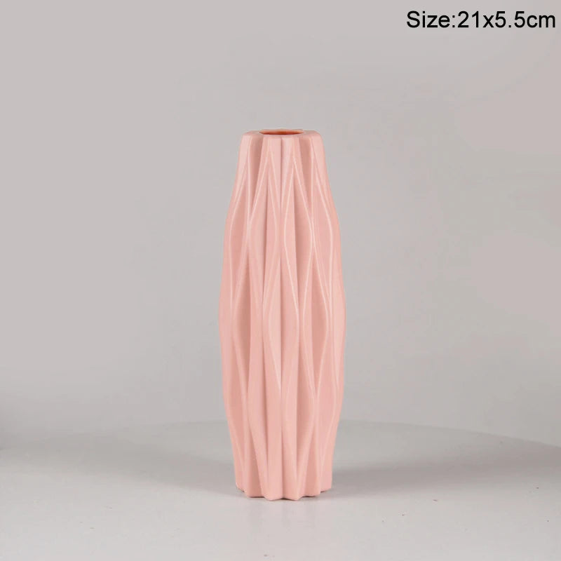 Modern Nordic Plastic Flower Vase – Tabletop Bouquet Pot Decorative Flower Vase Babs Style7
