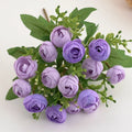 Silk Artificial Tea Bud Flowers – Wedding Bouquet & Home Décor Artificial Flowers Babs PURPLE 1 pc