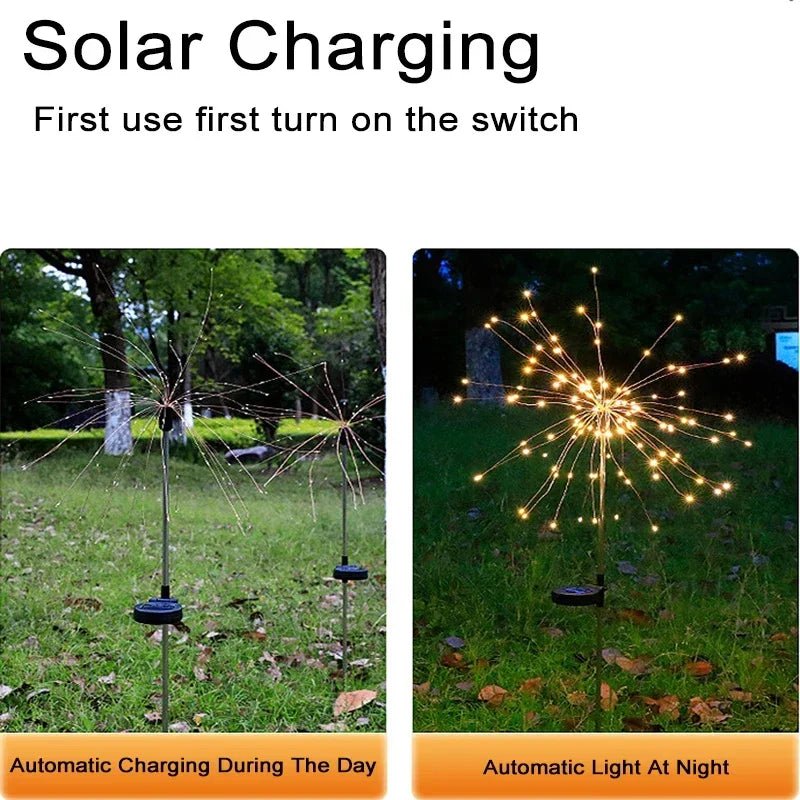 Solar Firework Fairy Lights – 60 LED Waterproof Garden Decor Solar Garden Lights Babs