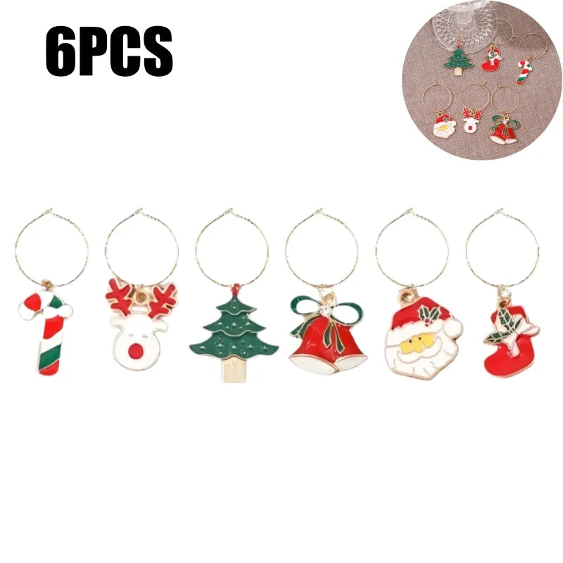 Christmas Wine Glass Charms – Holiday Drink Markers & Gifts Wine Glass Charms Babs 1Set