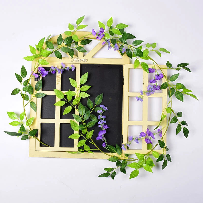 Artificial Wisteria Vine Garland – Silk Ivy Flower Decor 200cm Artificial Flower Garland Babs PURPLE 1 pc