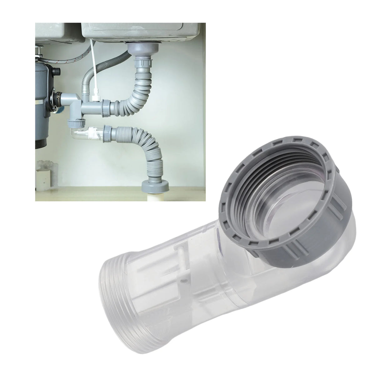 45mm Odor-Proof Curved Drain Pipe Kit with Check Valve Drain Pipe Fitting Babs