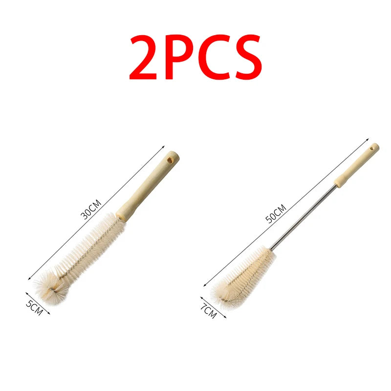 Wooden Long Handle Bottle Cleaning Brush – Eco-Friendly Bottle Cleaning Brush Babs 2pcs-S-XL