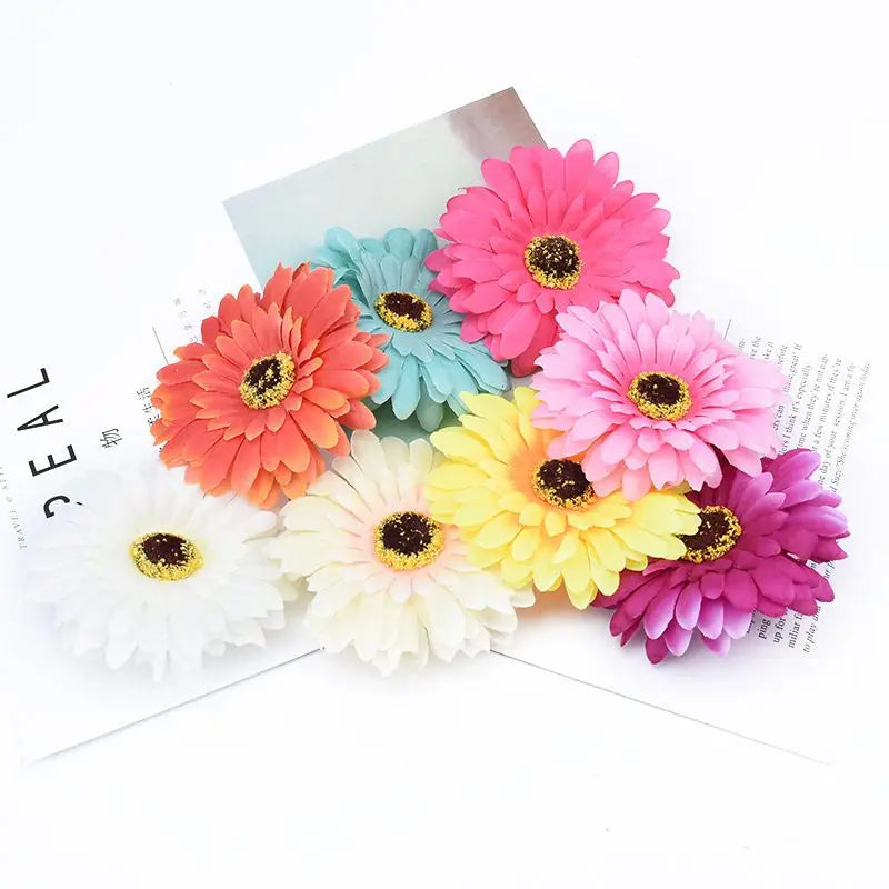 Silk Gerbera Artificial Flowers 50/100 Pcs – Wedding & Home Decor Artificial Silk Flowers Babs