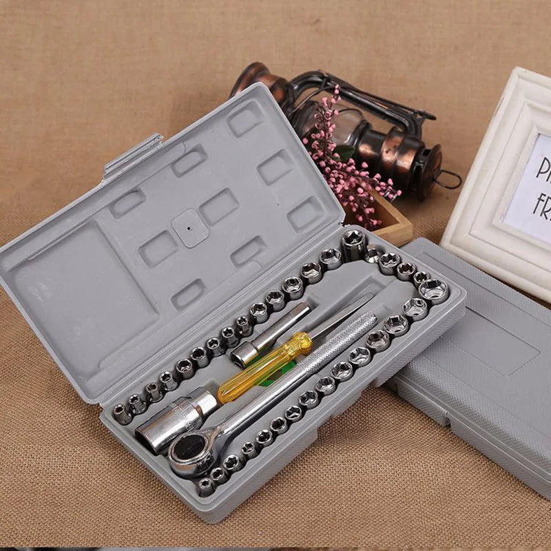 40-Piece Car Socket Wrench Tool Kit – Auto Repair Set Socket Wrench Set Babs