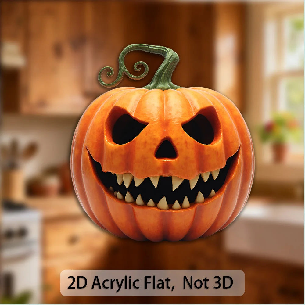 2D Acrylic Jack-O-Lantern Ornament | Halloween Pumpkin Decor Halloween Ornament Babs