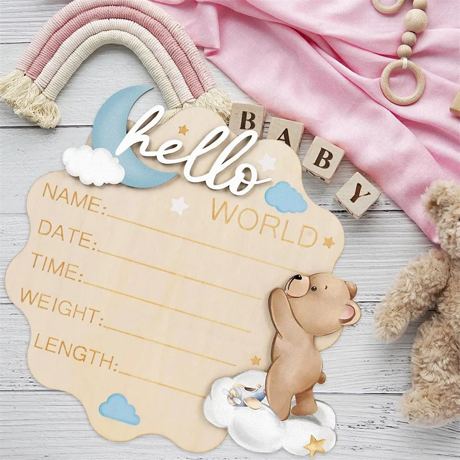 Wooden Birth Statistics Marker – DIY Personalized Baby Decor Wooden Birth Marker Babs