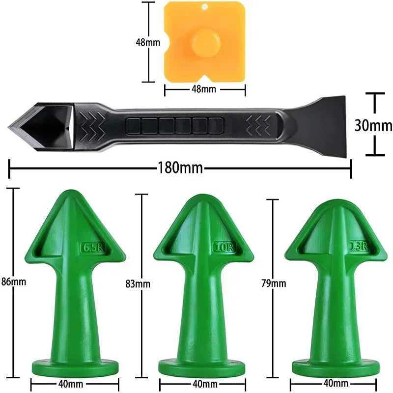 5-Piece Caulking Nozzle Applicator & Silicone Finishing Tool Set Caulking Tool Set Babs