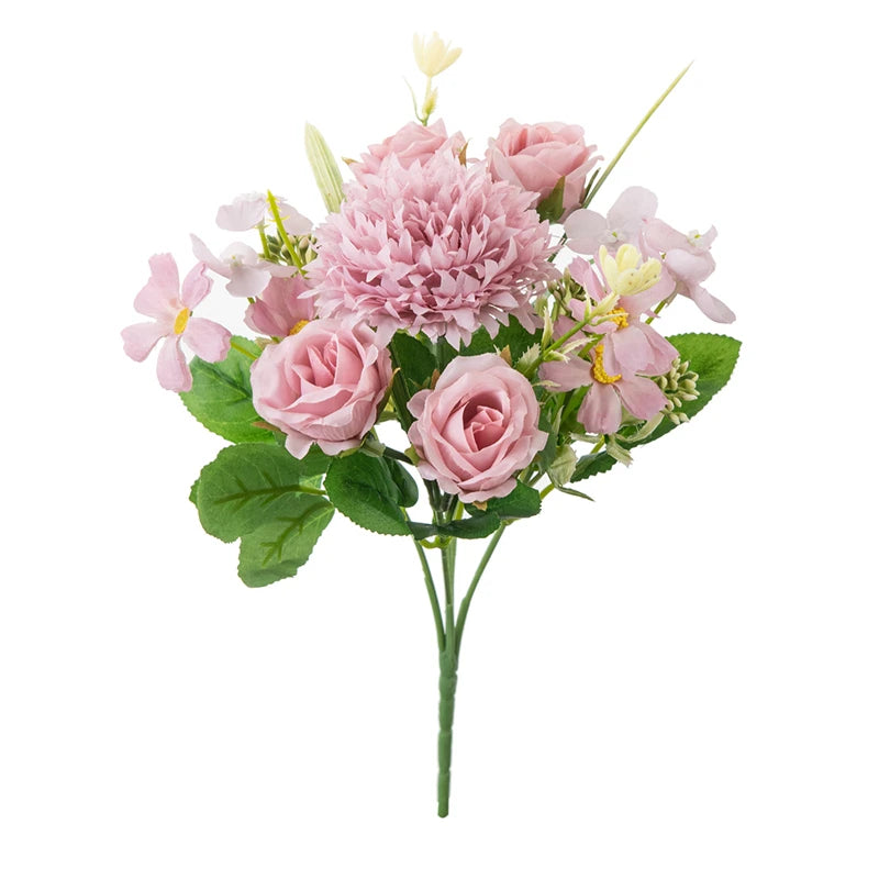 Silk Rose Artificial Flower Wreath – Wedding & Home Décor Artificial Flower Wreath Babs Pink 1 PC