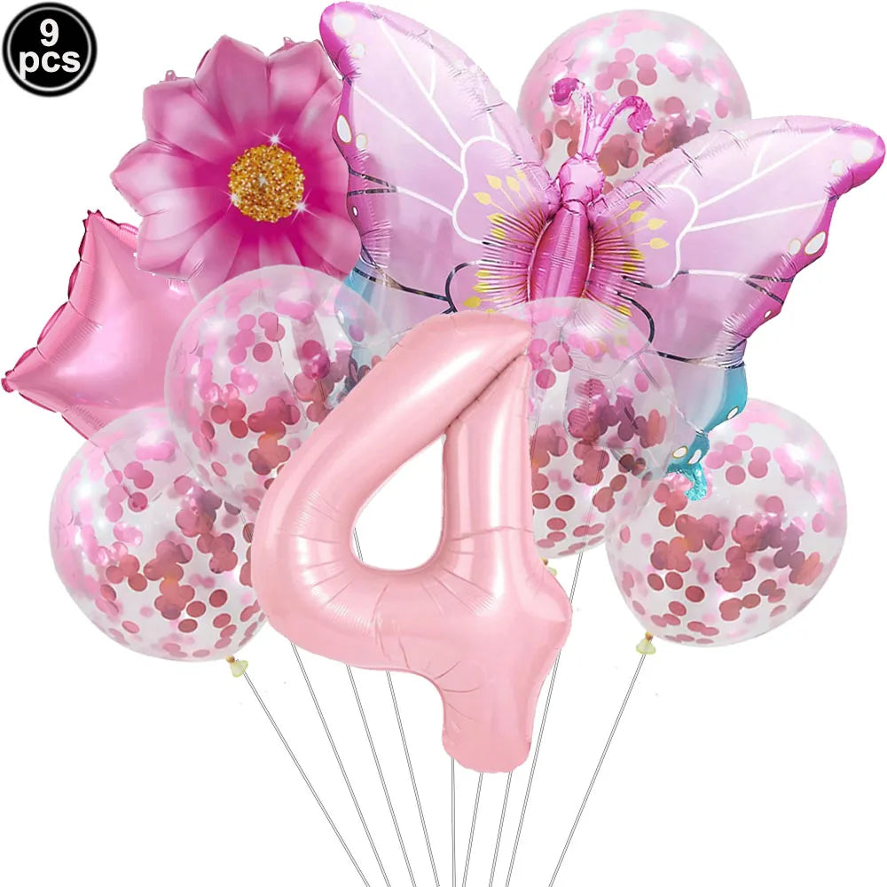 Butterfly Party Supplies Set – Plates, Cups & Foil Balloons Party Tableware Set Babs army green As pictures show