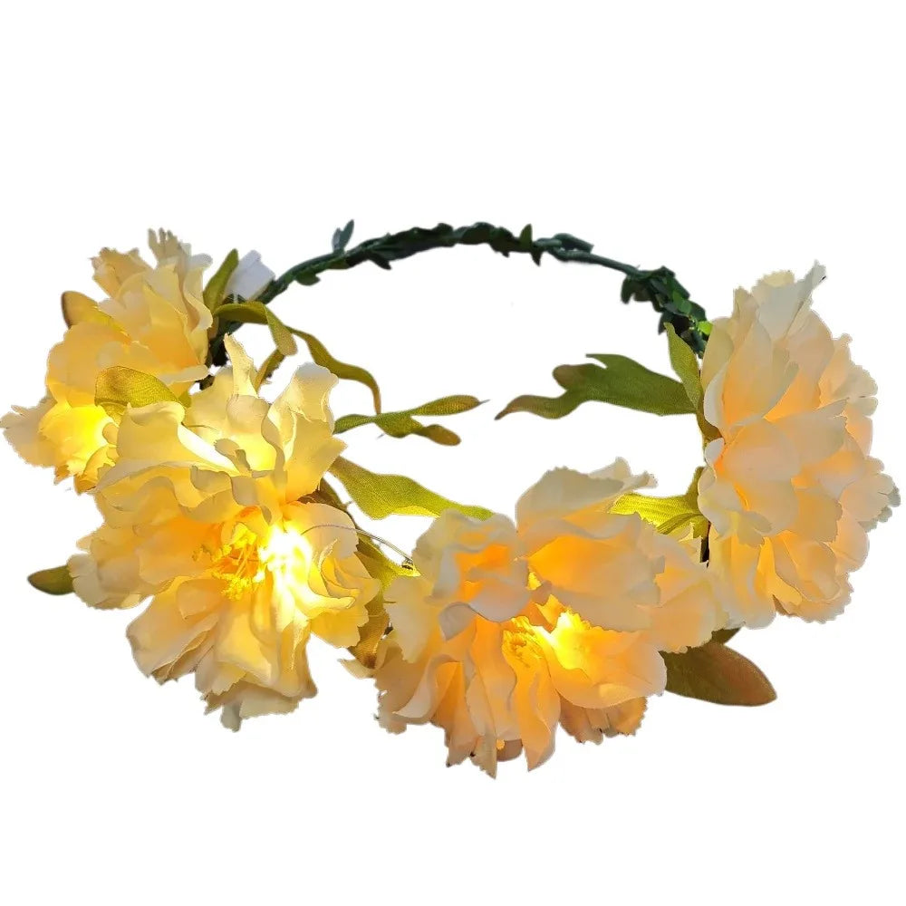 LED Glowing Flower Crown Headband for Women & Kids LED Flower Crown Babs