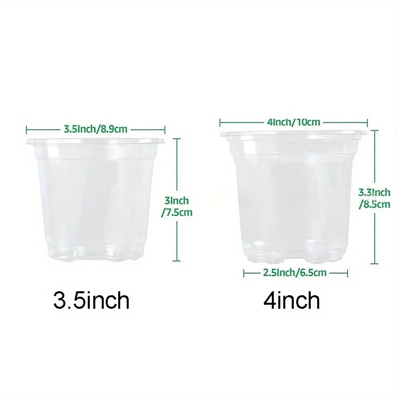 Clear Nursery Pots with Drainage – Transparent Variety Pack Nursery Pots Babs