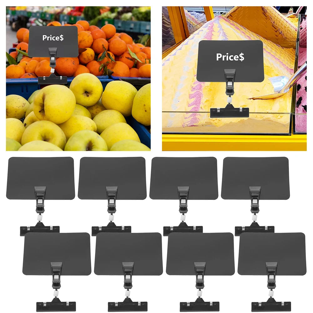8-Pack Erasable Tabletop Chalkboard Signs with Clip Holders Chalkboard Display Signs Babs