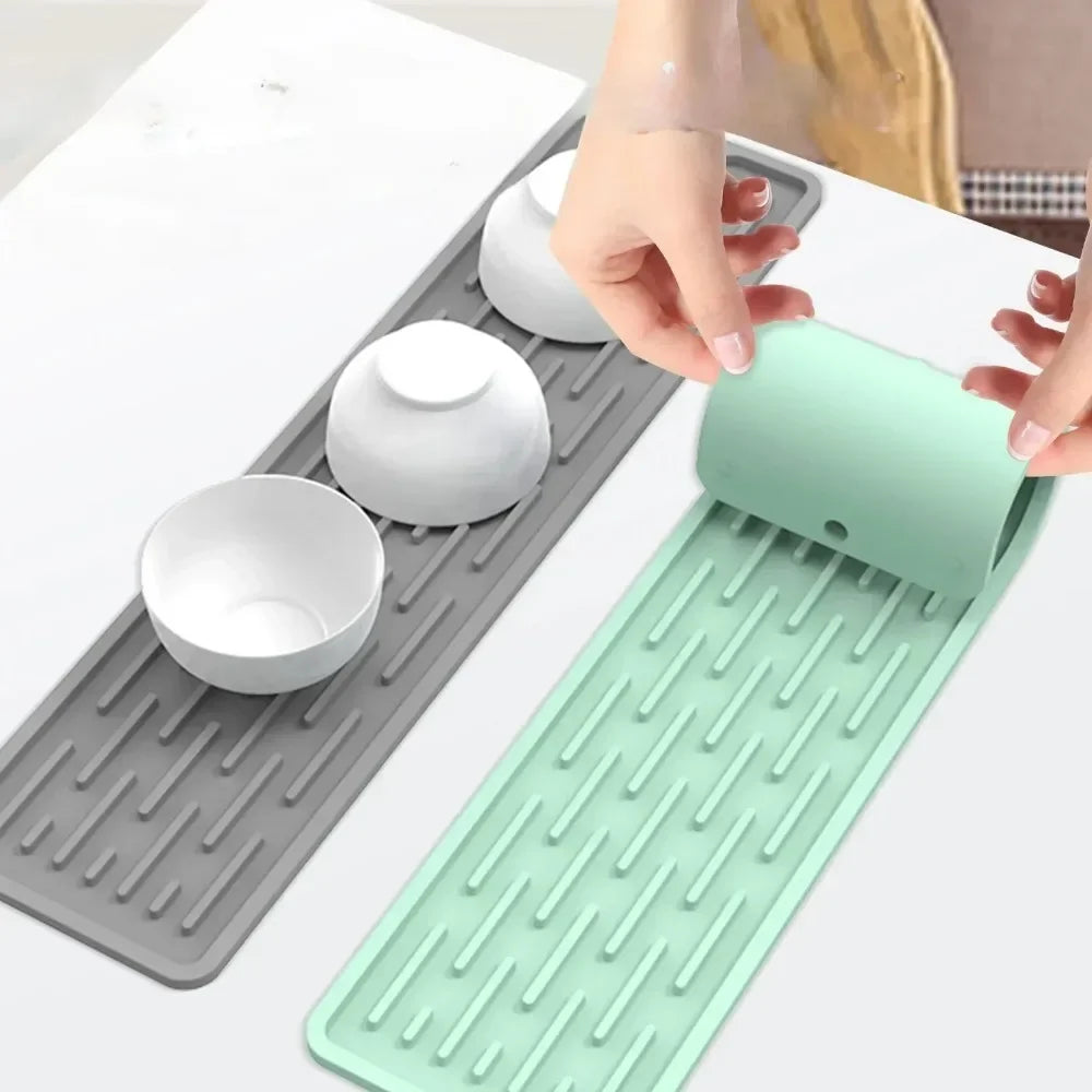HOMEFISH Silicone Drainer Mat – Anti-Slip Sink Tray & Kitchen Pad Silicone Drainer Mat Babs