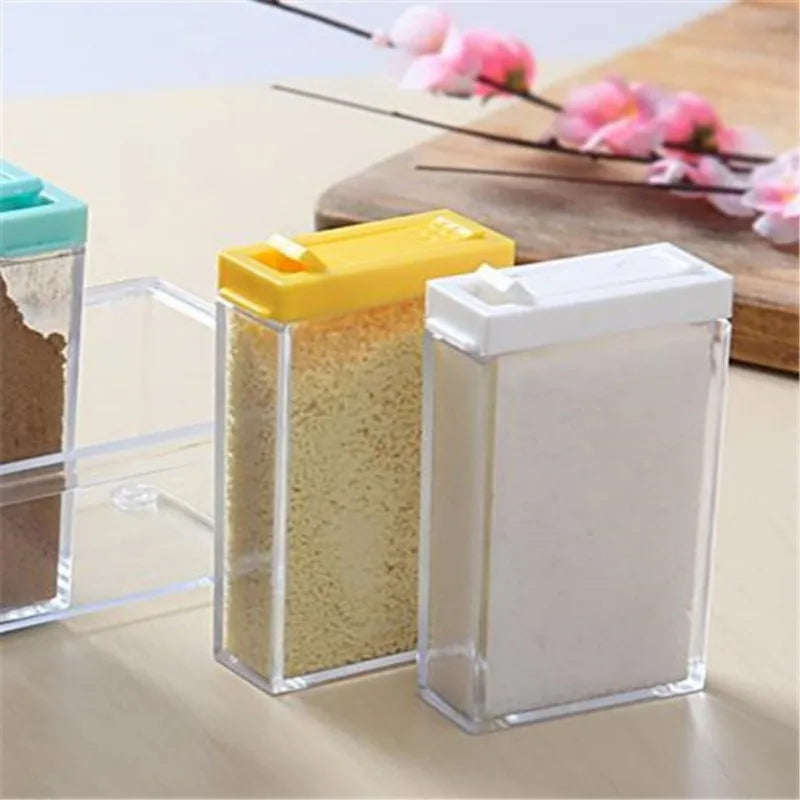 6-Grid Transparent Seasoning Box Set | Kitchen Spice Organizer Spice Jar Organizer Babs
