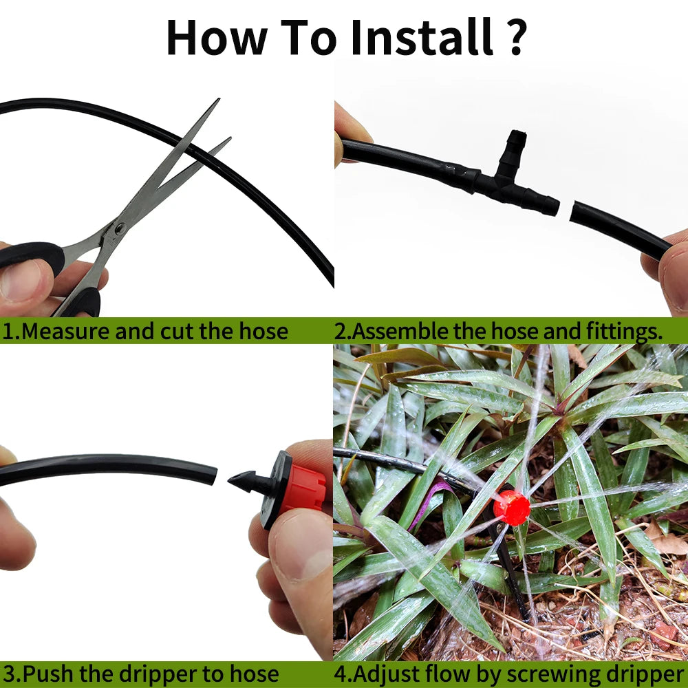 50Pcs Adjustable 4/7mm Micro Drip Nozzles – Anti-Clog Emitters Drip Irrigation Nozzles Babs