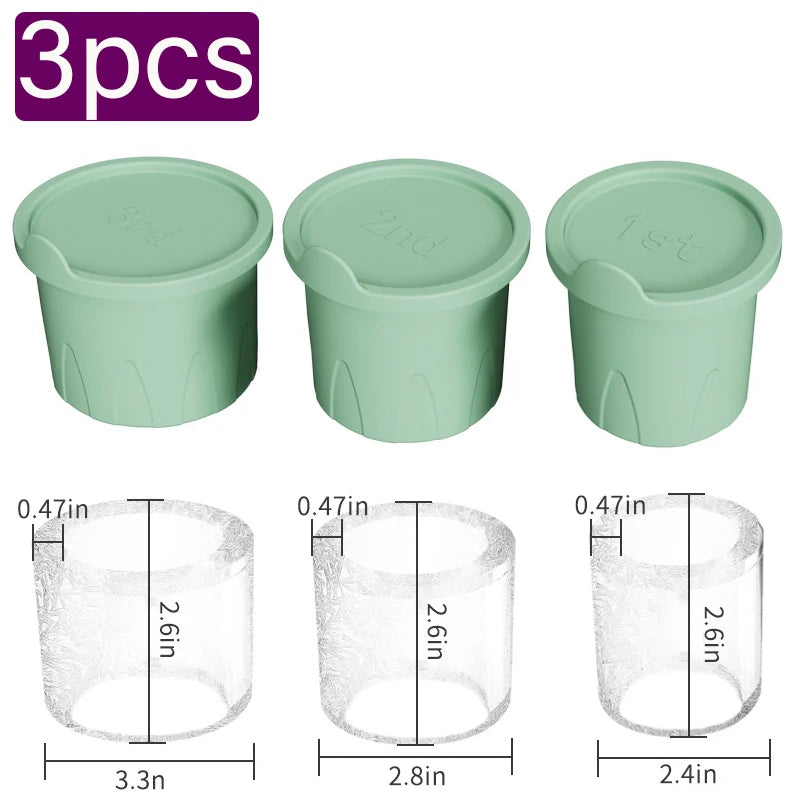 Silicone Cylinder Ice Cube Mold with Lid for 20/30/40oz Tumblers Silicone Ice Cube Mold Babs 3pcs