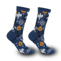 Halloween Novelty Long Socks – Harajuku Bone & Spider Web Novelty Long Socks Babs Blue EU36-43