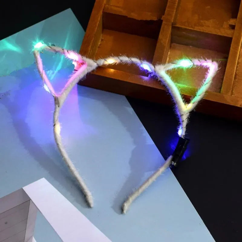 LED Cat Ear Headband – Flashing Glow Party Headwear LED Party Headband Babs 1