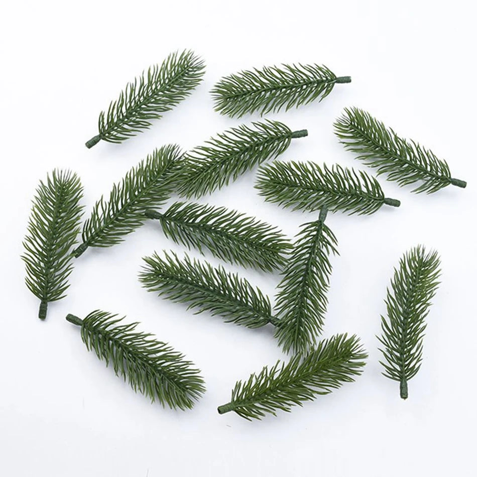 Artificial Pine Needle Sprigs for Wreaths & DIY Decor – 50/100pc Artificial Pine Sprigs Babs green 50 pcs