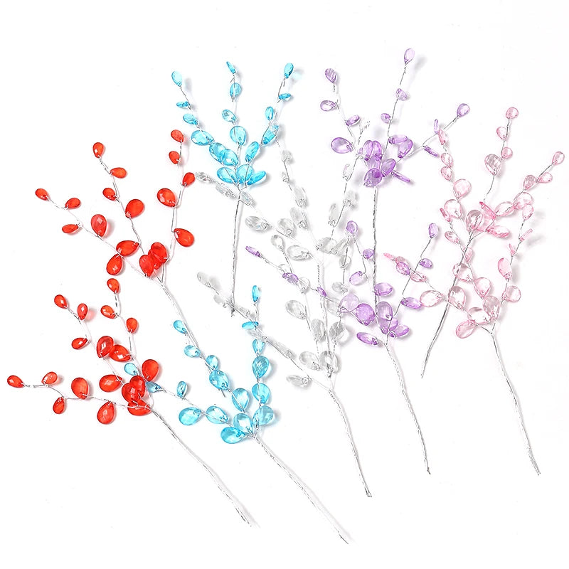 10Pcs Acrylic Crystal Teardrop Bead Bouquet – DIY Wedding Décor Artificial Flower Bouquet Babs Miix 10Pcs