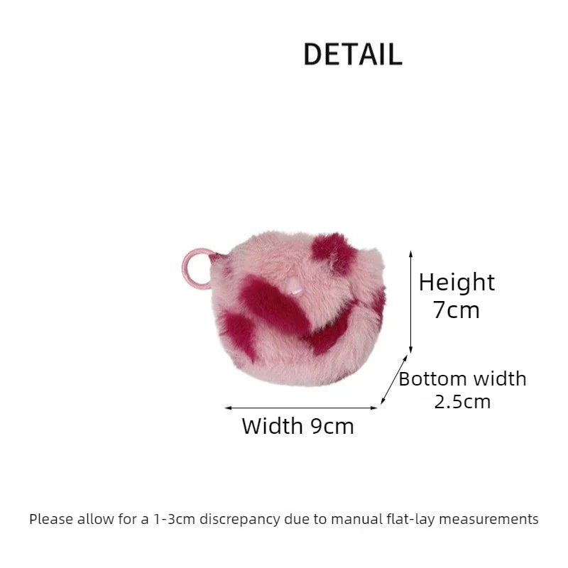 Plush Heart Earphone Bag – Cute Bluetooth Earbud Case Pouch Earbud Case Pouch Babs