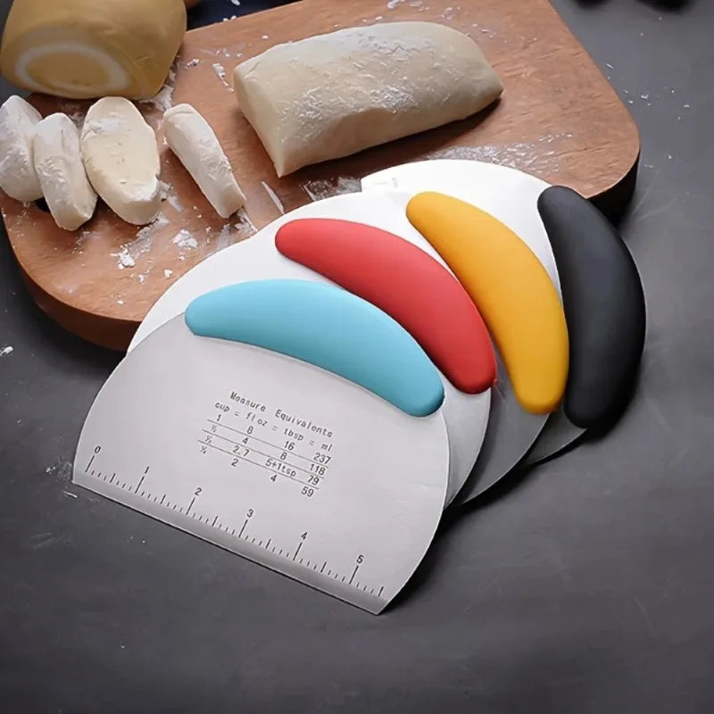 Stainless Steel Bread Knife & Cake Scraper with Scale | Baking Tool Baking Scraper Spatula Babs