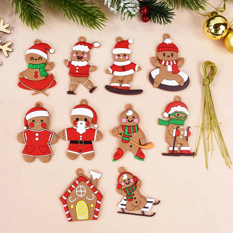 10pcs Sport Gingerbread Man Christmas Tree Ornaments 2024–2025 Christmas Tree Ornaments Babs