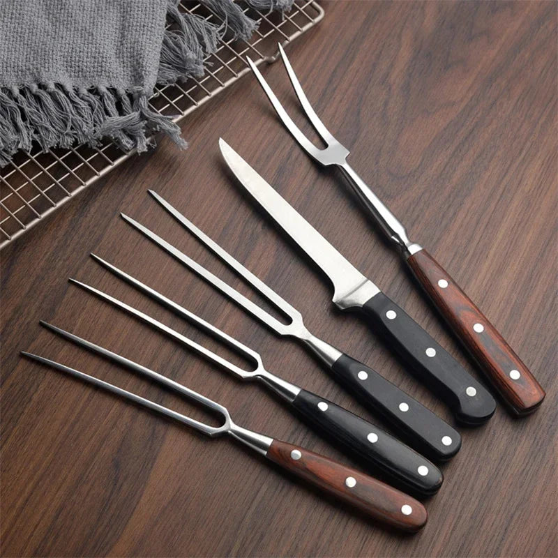 Stainless Steel BBQ Fork | Portable Outdoor Grill Tool BBQ Grill Fork Babs