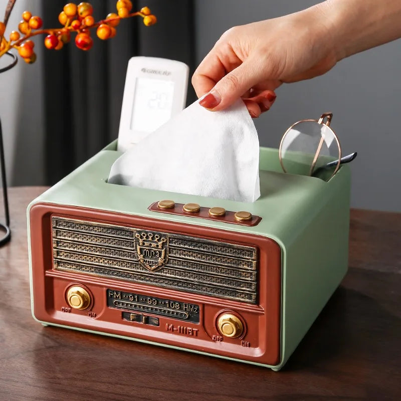 Retro Luxury Resin Tissue Box | Elegant Rectangular Napkin Case Decorative Tissue Holder Babs