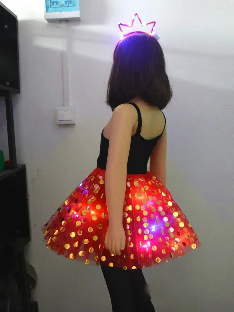 Light-Up Tutu Skirt & Animal Headband – Girls Glow Party
