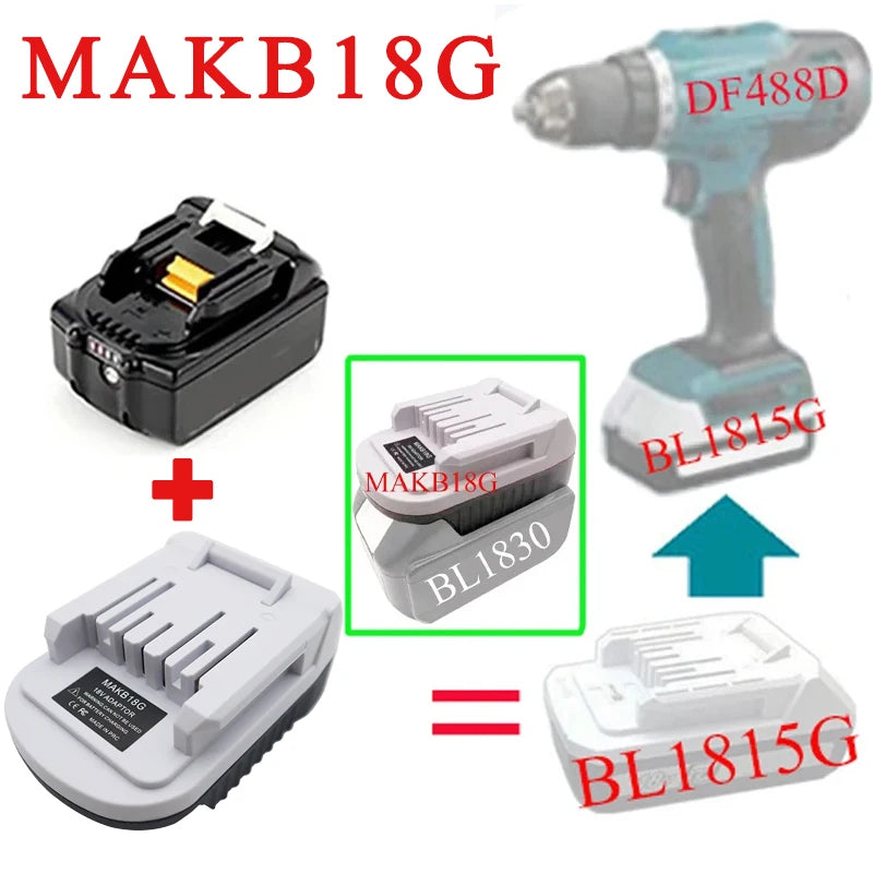 MAKB18G Adapter: Makita 18V LXT Battery to G Series Tools Battery Adapter Babs